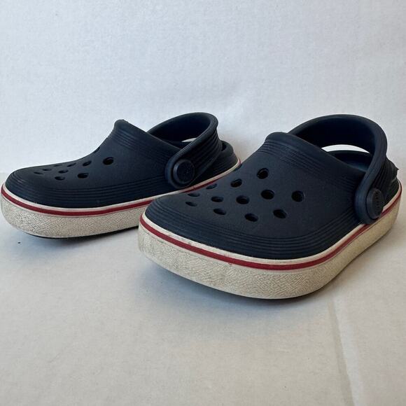 Crocs Navy Blue White Red Off Court Slip On Clog Sandals Size Baby Infant 7 - Picture 7 of 9